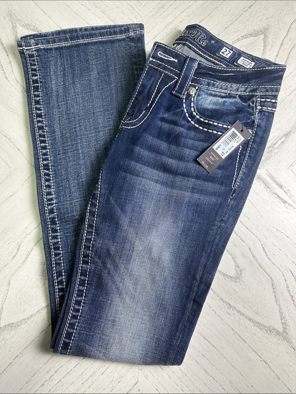 Miss Me Women's Med Blue Signature Boot Jeans